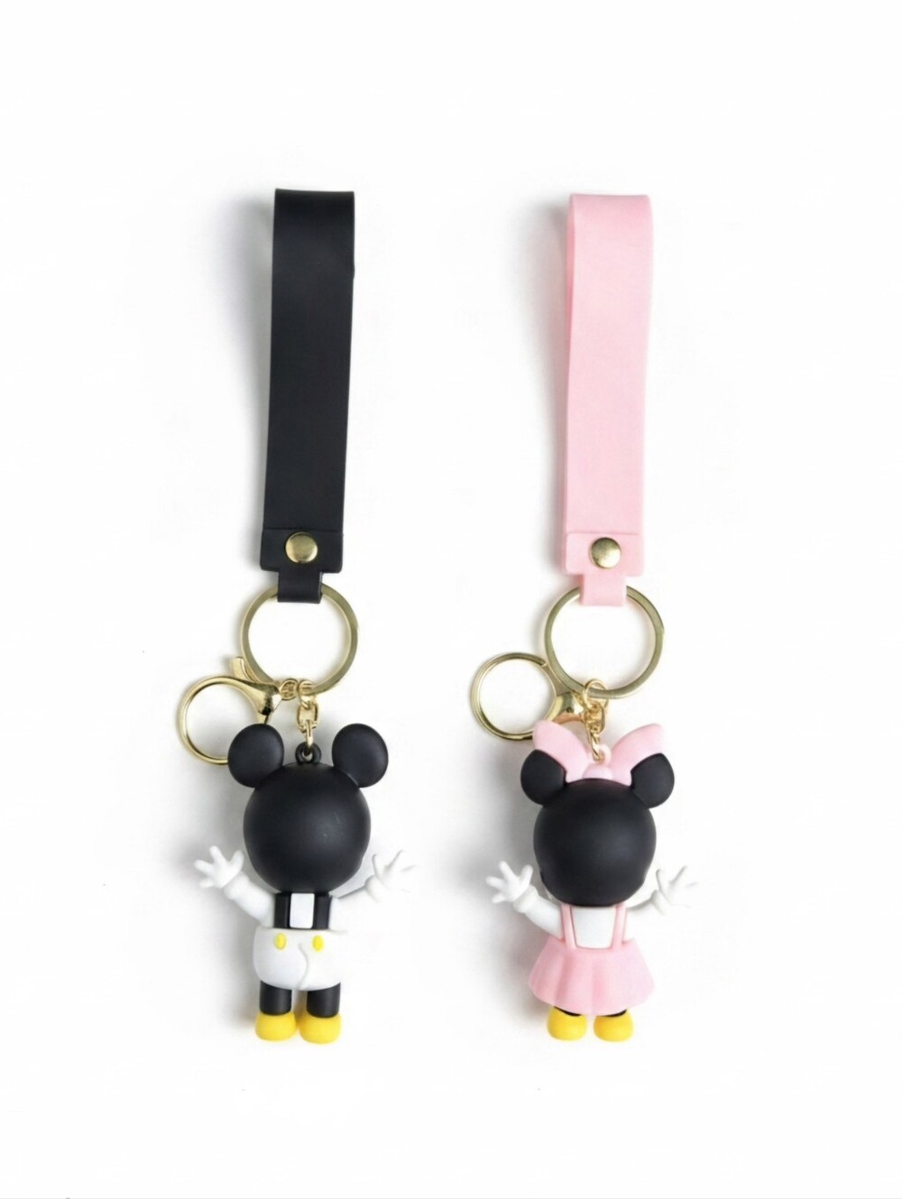 2- 3D Mickey Mouse & Minnie Mouse Keychain with Wristband - Picture 3 of 3